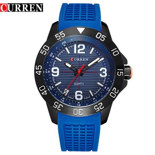 silicone belt quartz watch alloy case watch bezel outsert