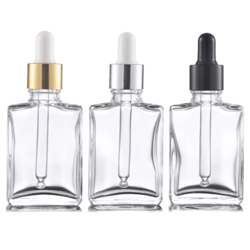 30ml 50ml 100ml Flat Square Glass Dropper Bottles