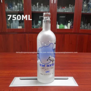 Flint glass frost and printed vodka 750 ml glass bottle wholesale