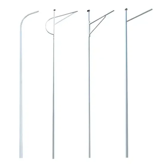 Customizable Solar Street Light Poles: Pricing for 4m to 12m Double and Single Arm Galvanized Steel Lamp Posts