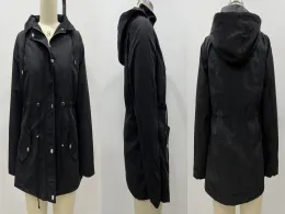 Black Zipper Wind-Proof Jacket With Hoodie