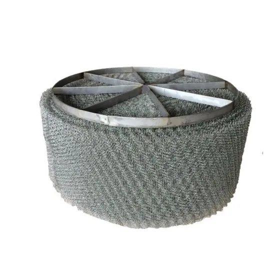 SS 434 SS 430 SS 410 Hastelloy Knitted Wire Mesh Demister Pad for Pressure Vessel