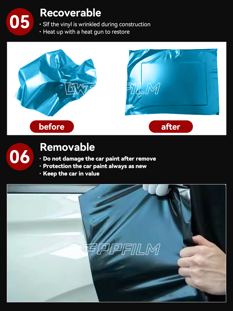 Blue Car Body Wrapping Film