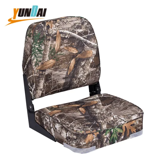 Premium Low Back Camo Folding Seats for Pontoon Boats and Fishing Vessels