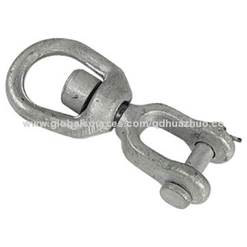 Drop-forged type jaw end swivel, hot-dipped galvanized, rigging hardware