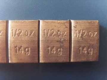 lead 1/2 OZ stick on wheel weight