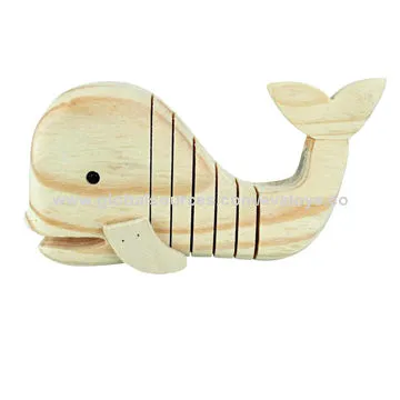 2014 new kid's wooden DIY painted toy, DIY blue whale style