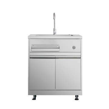 Household Full Stainless Steel Easy To Clean Kitchen Cabinet With Sink Small Kitchen Cabinet Set
