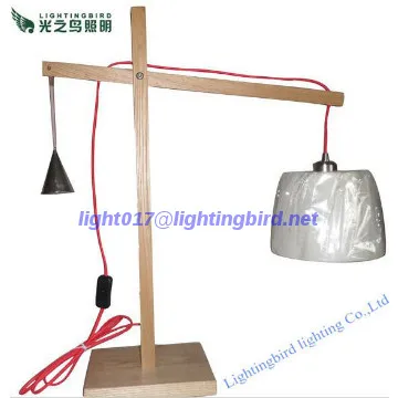 Chinese wooden craft table lamp