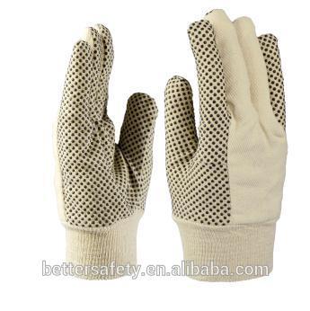 All-Purpose Knit Wrist Black Dots Cotton Twill Oil and Gas Gloves china wholesale