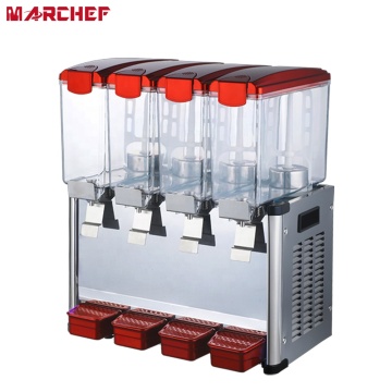 Commercial Cold Refrigerated Beverage Cooler with 4 Tanks for Juice Dispenser