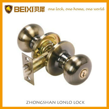 Copper tubular knob lock