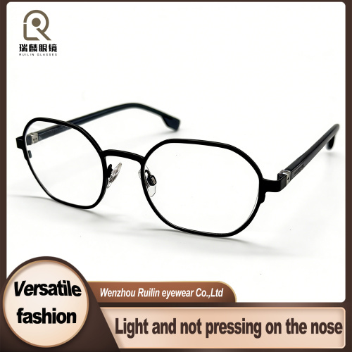 Poligonal Asetat Metal Kombinasyon Optik Çerçeveler