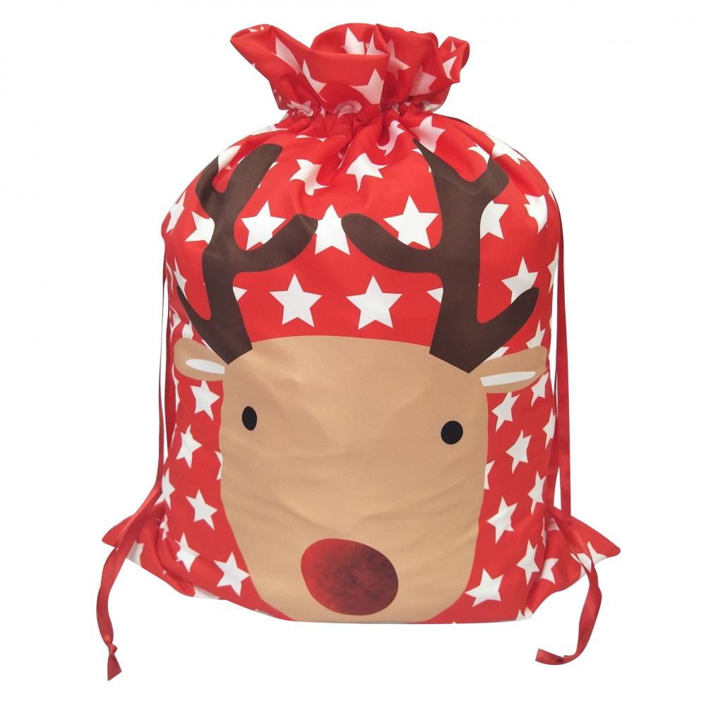 Christmas Printed Reindeer Sack