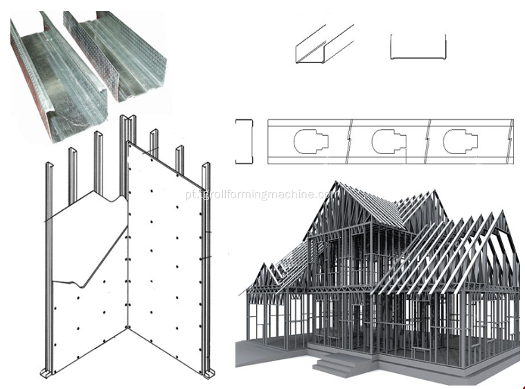 Purlin de aço GALVANIZED PRE do perfil Z / C / U que faz a máquina