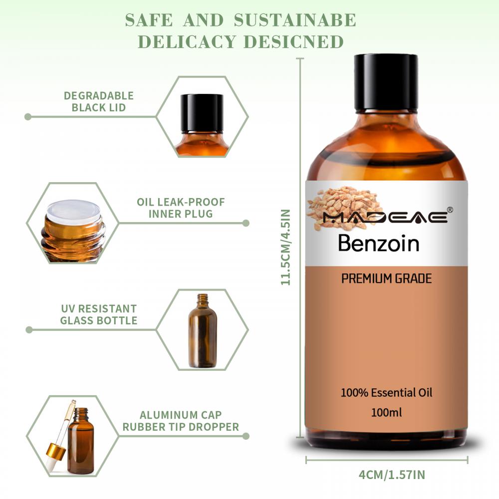 Benzoin Mafuta Muhimu Bora Kuuza 100% Safi asili ya Aromatherapy Diffuser Mafuta kwa Utunzaji wa Uso wa ngozi