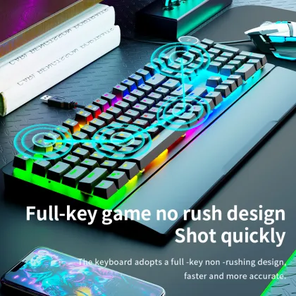 Mechanical Wired Keyboard GK515 New RGB Backlight 104 Key Game Keyboard