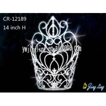 14 Inch Tall Cheap Rhinestone Pageant Crowns