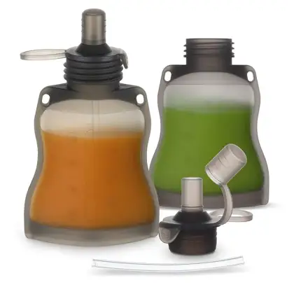 Reusable Silicone Baby Food Pouch Kids Squeezable Pouch