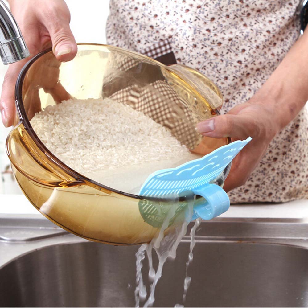 Plastic Wash Rice Is Rice Washing Not To Hurt The Hand Clean Wash Rice Sieve Manual Smile Can Clip Type Manual Tools KC1080