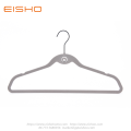 Grey Anti-slip Velvet Coat Hanger With Tie Hook