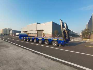 Semi-trare-trailer de transport d'équipement lourd à 7.