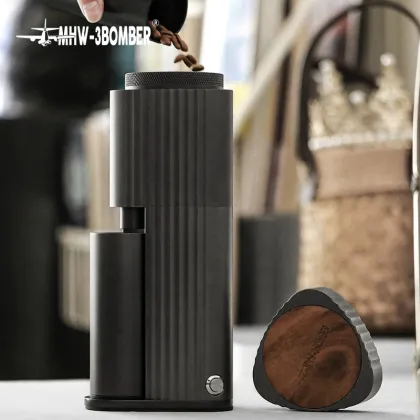 Black Conical Burr Electric Coffee Grinder MHW-3BOMBER Adder V8 Series