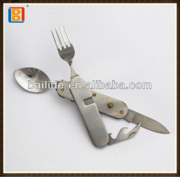 2017 Hot Selling Foldable Multifunctional Knife Stainless Steel Picnic Cutlery Camping Set