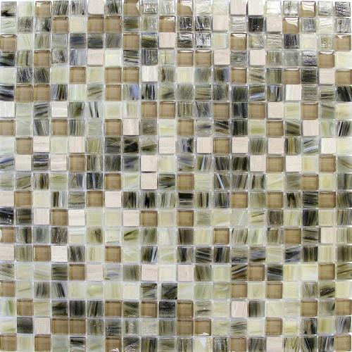 Piastrelle di mosaico di vetro eleganti di serie di pietra associate