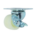 Lightweight Side Brake Casters with White PP Wheels