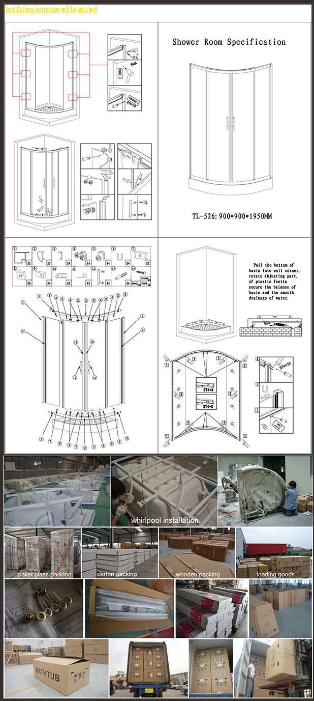 TV Corner Glass Sliding Steam Bathroom Shower Box (TL-8856)