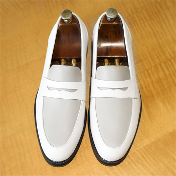 Chaussures en gel pour hommes en cuir de vache