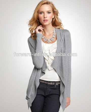 2014 fashion design 12gg ladies 100% cashmere cardigan