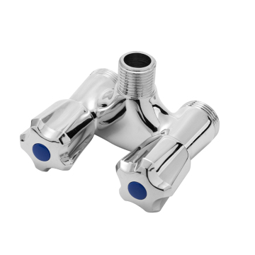 جودة عالية البولندية مطلي 3 الطريق H نوع الغسالة صمام الزاوية النحاس مع مقبض ABS (3/4 "*1/2"*3/4 ")