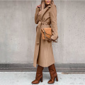 Women's Faux Wool Coat Blouse Thin Coats Trench