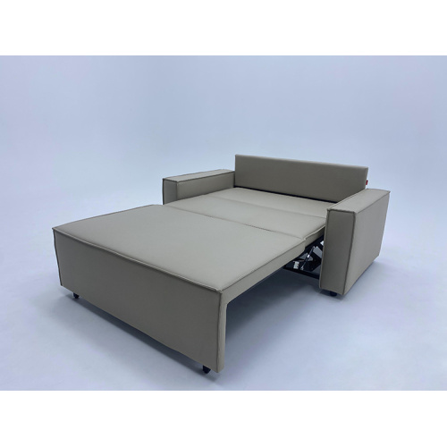 Convertible Leather Sofa Bed Opens in One Step