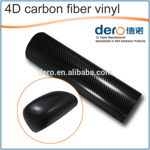 Dero promotion adhesive pvc vinyl 4D carbon fiber car vinyl film/removable vinyl adhesive glue