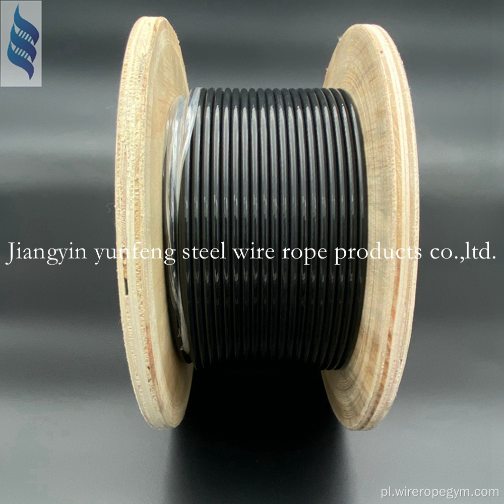 Wysoka jakość 4,8 mm czarny kabel siłowni TPU/PA/nylon