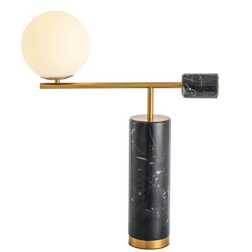 Black Marble Table Lamp Geometric structure opal glass marble table lamp Factory