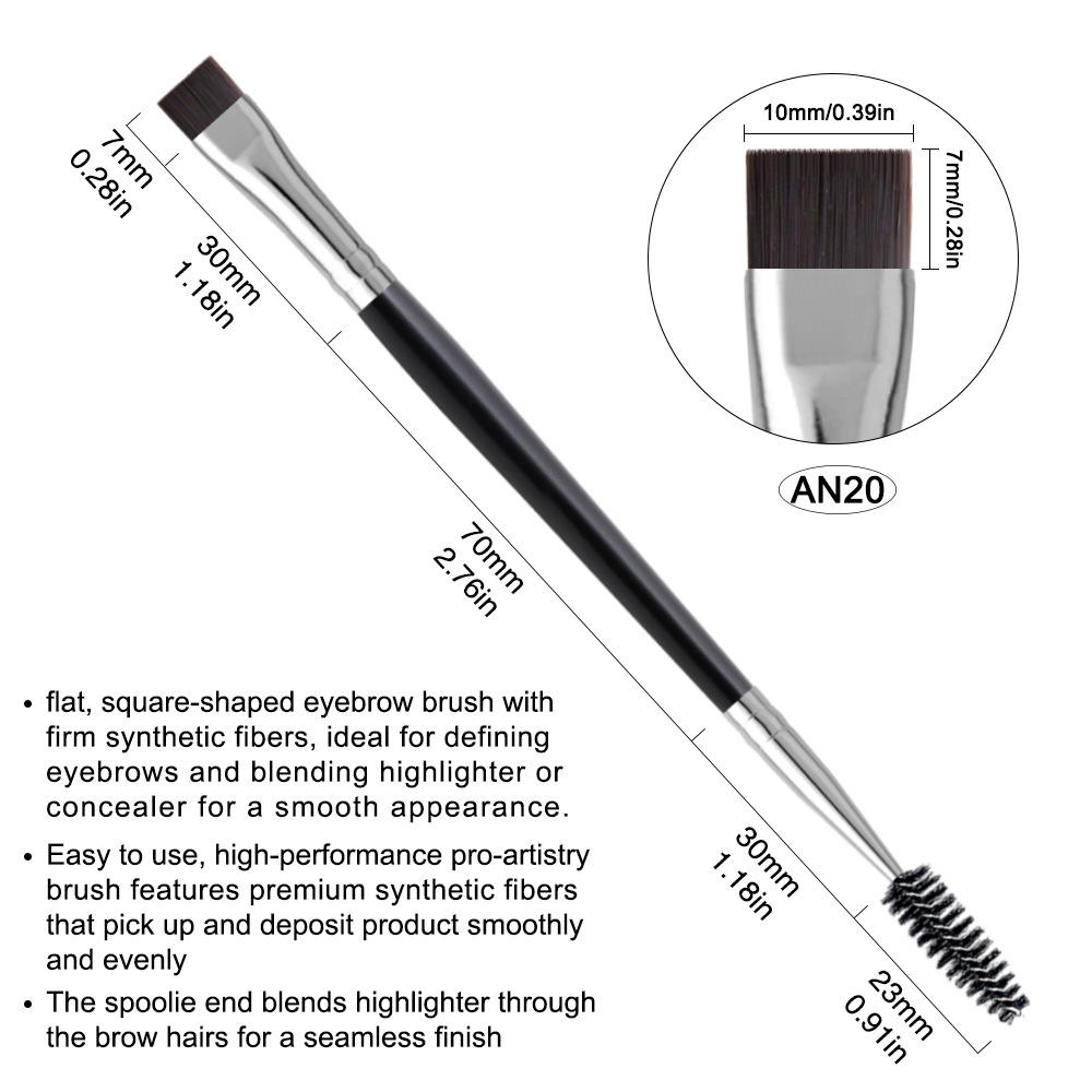 Holesale Brush Makeup One Piece Angled Black Hair Single Makeup Brush Wooden Handle Custom Flat Eyebrow Eyeliner Brushes7 Jpg