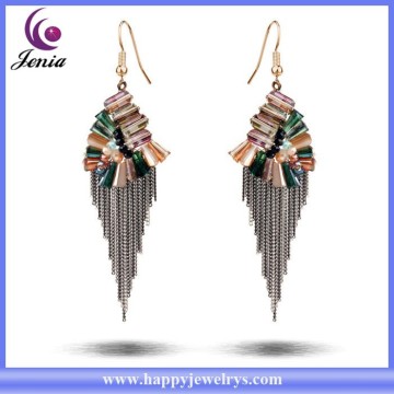 New trendy women earring tassel design crystal wholesale jewelry fashion earring ( YWE2015104)