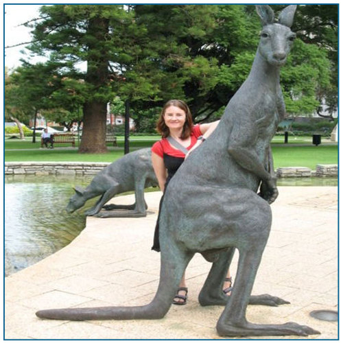Năm 2016 mới thiết kế cuộc sống cỡ đồng thau Kangaroo điêu khắc