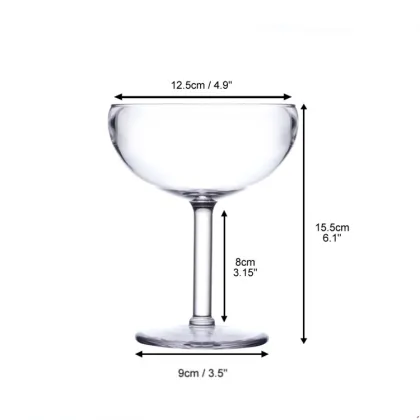 Wholesale 440ml Plastic Cocktail Glasses - Party Acrylic Wine Glasses for Outdoor Use