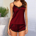 Sexy Lingerie Satin Sleepwear Womens Pajama Sets Lace Nightwear Factory