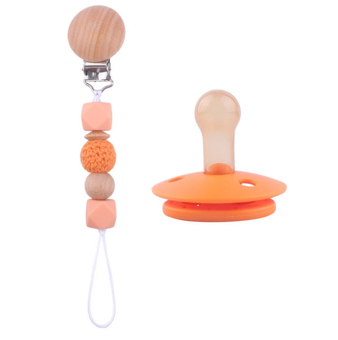 Silicone Pacifier With Clip Set