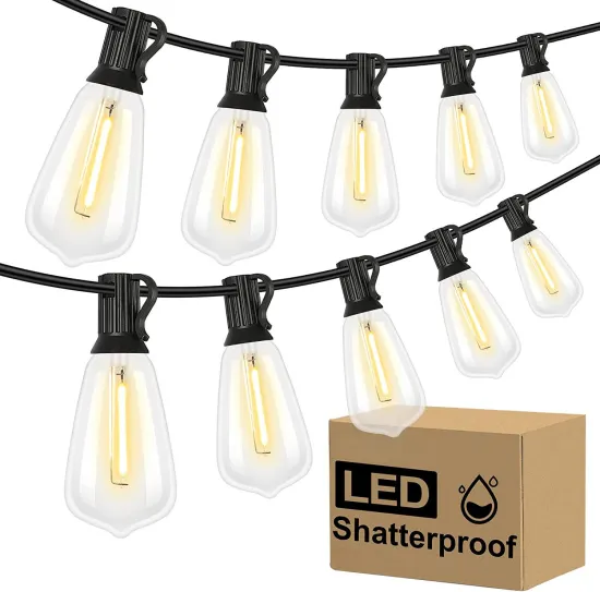 Waterproof Shatterproof Christmas LED String Lights for Wedding Patio Decor