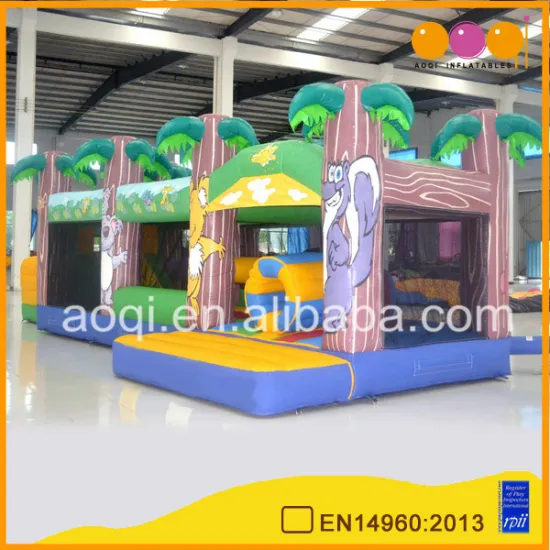 AOQI new style inflatable product floating zoo inflatable obstacle course for park