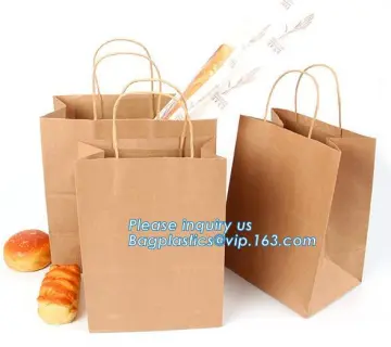 Factory Cheap Paper Gift Bags Reusable Shopping Bag With Handle, Kraft Brown Paper Handle Shopping Gift paper bags with handles