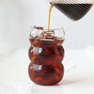 Mug kaca berkapasitas besar untuk es kopi dan jus