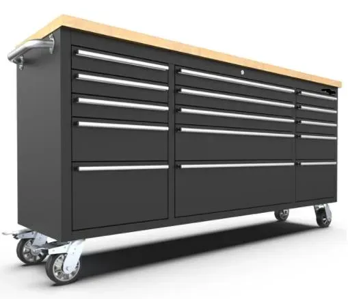 Red 15-Drawer Metal Workbench with Wheel